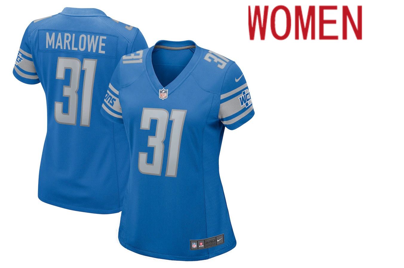 Women Detroit Lions #31 Dean Marlowe Blue Nike Game NFL Jersey